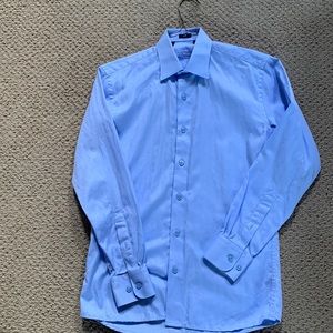 Ragazzo Light blue herringbone button down shirt size 14 slim.